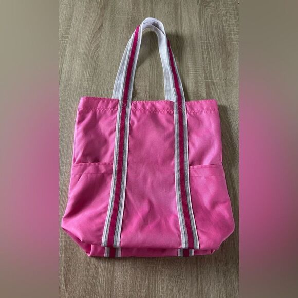 NWOT … Pink Tote Bag with Striped Handles - Picture 2 of 4